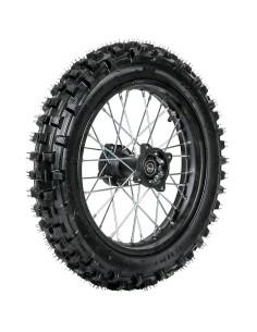 Roue 14" arrière axe 12 mm renforcée complète dirt bike / pit bike - PitRacing