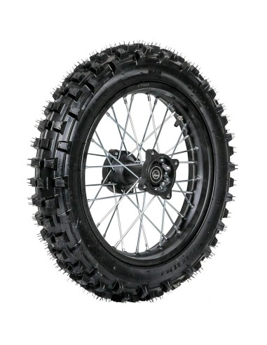 Roue 14" arrière axe 12 mm renforcée complète dirt bike / pit bike - PitRacing