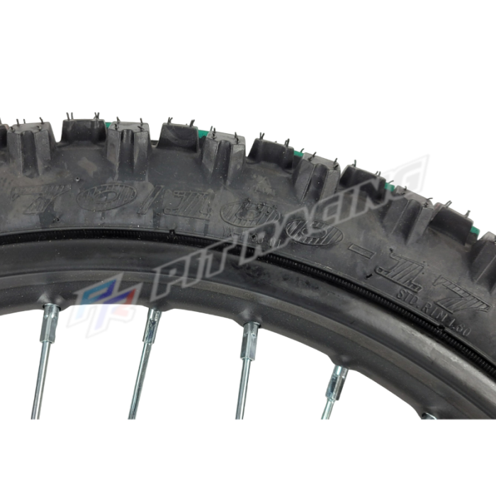 Roue 17" avant axe 15 mm renforcée + disque dirt bike / pit bike