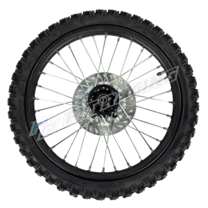 Roue 17" avant axe 15 mm renforcée + disque dirt bike / pit bike
