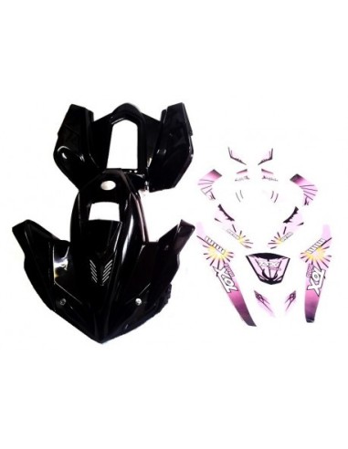 Carénage noir + déco ROSE quad PYTHON ou CARBONE - PitRacing