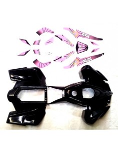 Carénage noir + déco ROSE quad PYTHON ou CARBONE - PitRacing