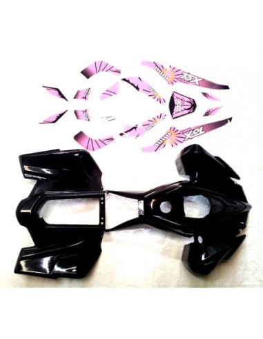 Carénage noir + déco ROSE quad PYTHON ou CARBONE - PitRacing