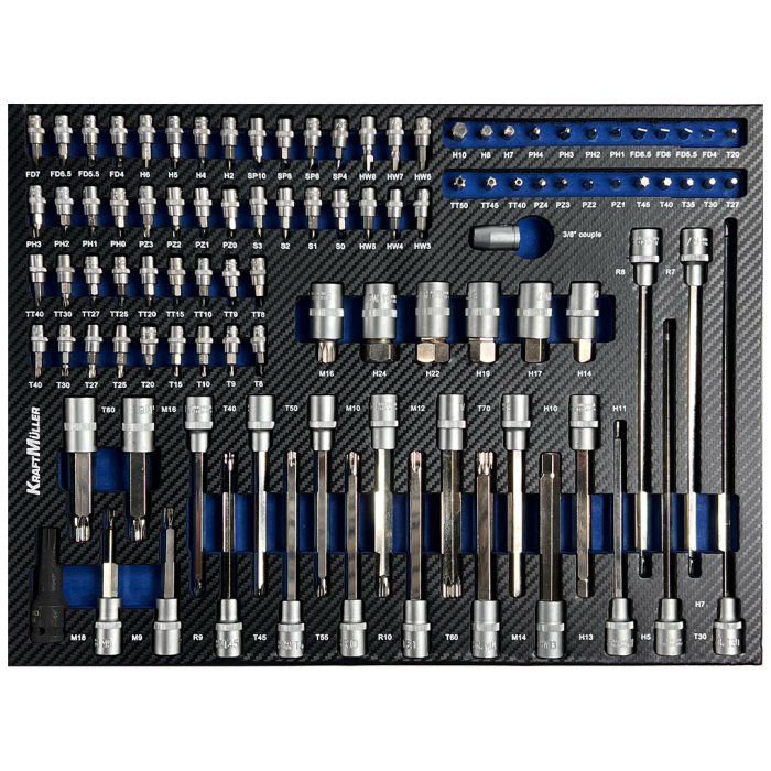 Servante d'atelier KRAFTMULLER KM-8/8 Grise - 8 tiroirs & 1 porte latérale - 319 pièces