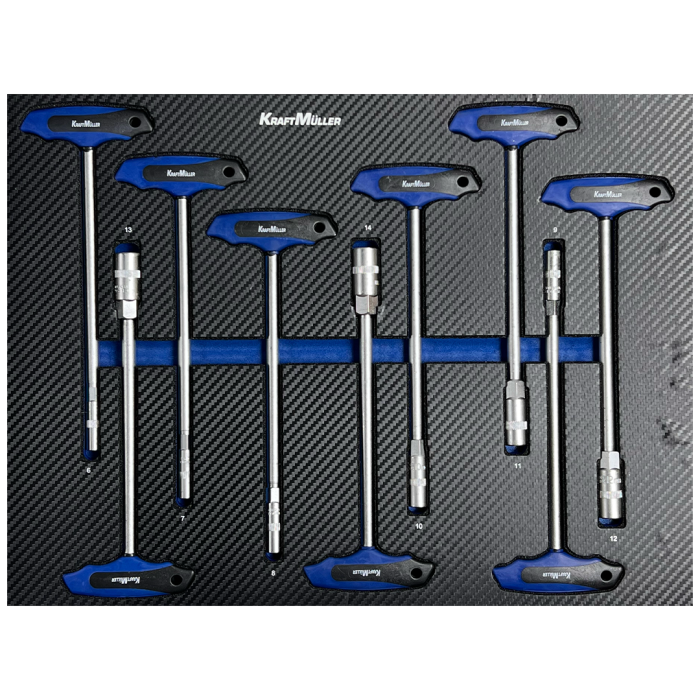 Servante d'atelier KRAFTMULLER KM-8/8 Grise - 8 tiroirs & 1 porte latérale - 319 pièces