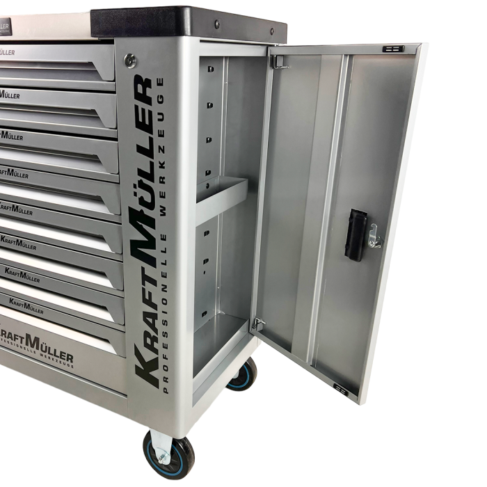 Servante d'atelier KRAFTMULLER KM-8/8 Grise - 8 tiroirs & 1 porte latérale - 319 pièces