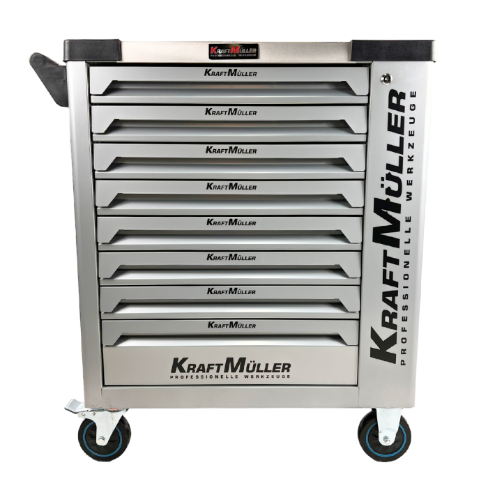 Servante d'atelier KRAFTMULLER KM-8/8 Grise - 8 tiroirs & 1 porte latérale - 319 pièces