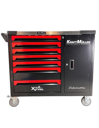 Servante d'atelier KRAFTMULLER XXL - 7 tiroirs remplis + repousses pistons