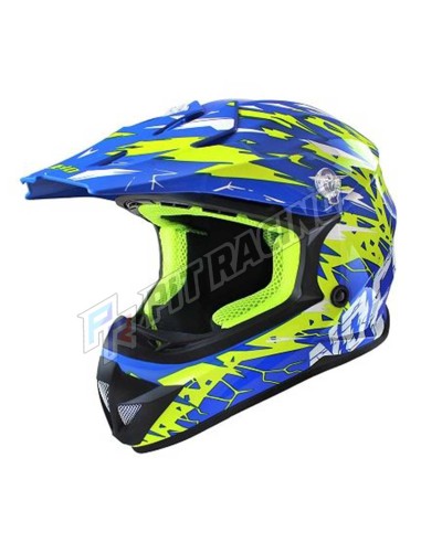 CASQUE CROSS ADULTE MOTO/QUAD NOEND CRACKED BLEU