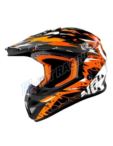 CASQUE CROSS ADULTE MOTO/QUAD NOEND CRACKED ORANGE