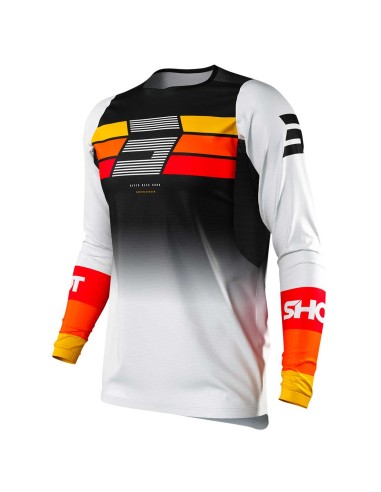 MAILLOT CROSS SHOT ADULTE - ORANGE ET NOIR