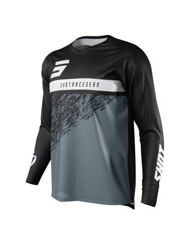 MAILLOT CROSS SHOT ADULTE - NOIR ET GRIS