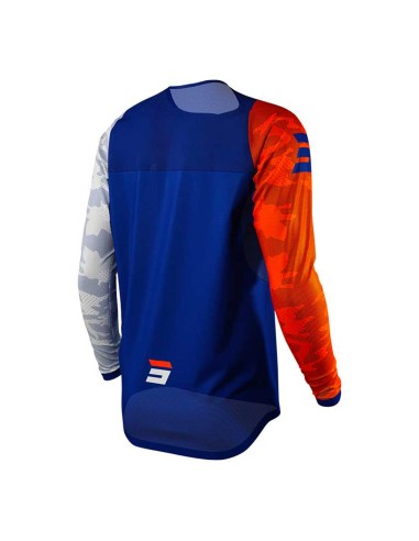MAILLOT CROSS SHOT ADULTE - ORANGE ET BLEU