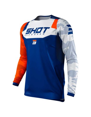 MAILLOT CROSS SHOT ADULTE - ORANGE ET BLEU