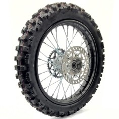Roue 16" arrière axe 15 mm renforcée complète dirt bike / pit bike