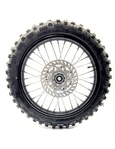 Roue 16" arrière axe 15 mm renforcée complète dirt bike / pit bike