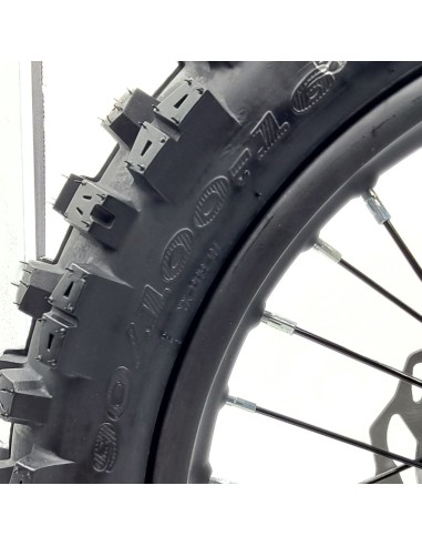Roue 16" arrière axe 15 mm renforcée complète dirt bike / pit bike