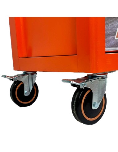 SERVANTE D'ATELIER RACING MOTO ORANGE 7 TIROIRS AVEC OUTILLAGE