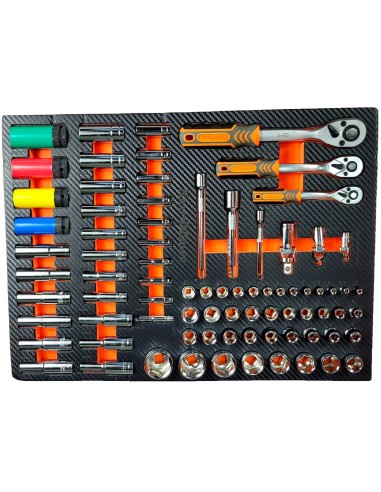 SERVANTE D'ATELIER RACING MOTO ORANGE 7 TIROIRS AVEC OUTILLAGE