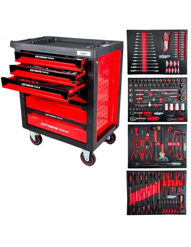 SERVANTE D'ATELIER EXTREME TOOLS 6/4 ROUGE 162 OUTILS