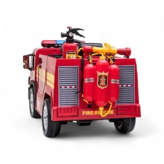 CAMION ÉLECTRIQUE ENFANT POMPIER AVEC PISTOLET À EAU ROUGE