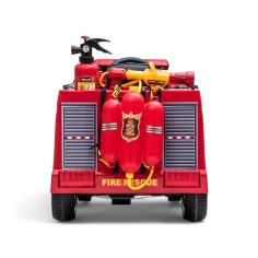 CAMION ÉLECTRIQUE ENFANT POMPIER AVEC PISTOLET À EAU ROUGE