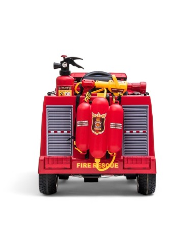 CAMION ÉLECTRIQUE ENFANT POMPIER AVEC PISTOLET À EAU ROUGE