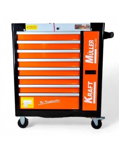 SERVANTE D'ATELIER KRAFTMULLER KM-9/7 ORANGE 322 OUTILS