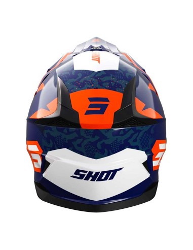 CASQUE SHOT ADULTE BLEU BLANC ET ORANGE AIRFIT GLOSSY