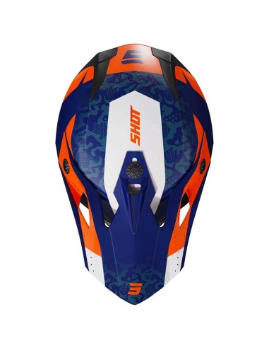 CASQUE SHOT ADULTE BLEU BLANC ET ORANGE AIRFIT GLOSSY
