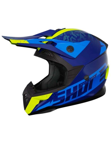 CASQUE SHOT ADULTE BLEU ET JAUNE AIRFIT GLOSSY