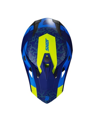 CASQUE SHOT ADULTE BLEU ET JAUNE AIRFIT GLOSSY