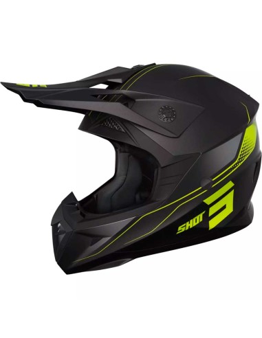 CASQUE SHOT ADULTE NOIR ET JAUNE EDGE NEON MATT