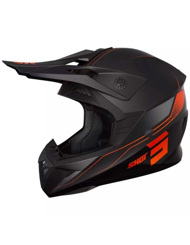 CASQUE SHOT ADULTE NOIR ET ORANGE EDGE NEON MATT