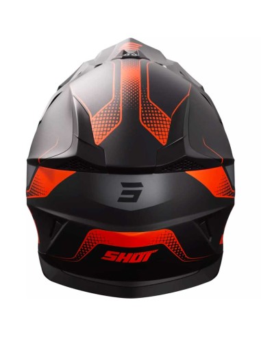 CASQUE SHOT ADULTE NOIR ET ORANGE EDGE NEON MATT