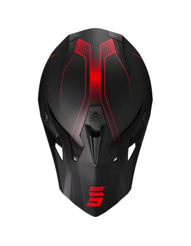 CASQUE SHOT ADULTE NOIR ET ROUGE EDGE NEON MATT