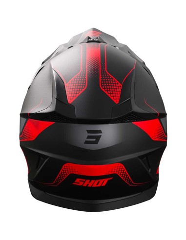 CASQUE SHOT ADULTE NOIR ET ROUGE EDGE NEON MATT