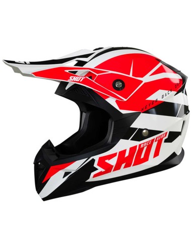 CASQUE SHOT ADULTE ROUGE ET NOIR GLOSSY