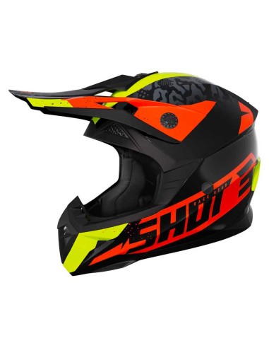 CASQUE CROSS ENFANT SHOT AIRFIT GLOSSY - ORANGE ET NOIR