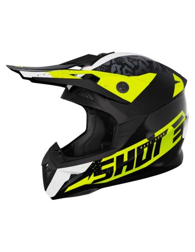 CASQUE CROSS ENFANT SHOT AIRFIT GLOSSY - JAUNE ET NOIR