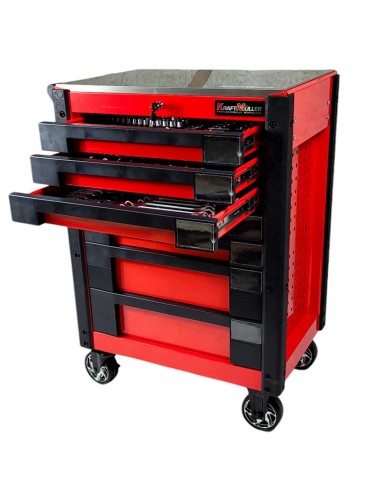 SERVANTE KRAFTMULLER + OUTILS 7/7 ROUGE ET NOIR