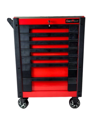 SERVANTE KRAFTMULLER + OUTILS 7/7 ROUGE ET NOIR