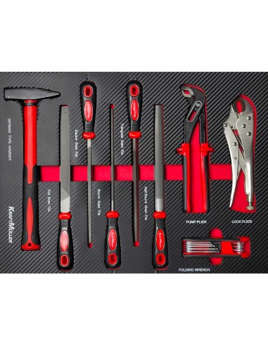 SERVANTE KRAFTMULLER + OUTILS 7/7 ROUGE ET NOIR