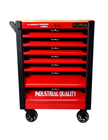 SERVANTE D'ATELIER WOOD PRO 7/7 ROUGE ET NOIR