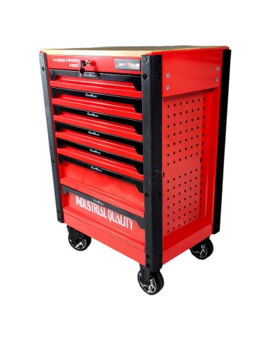 SERVANTE D'ATELIER WOOD PRO 7/7 ROUGE ET NOIR