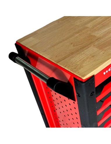 SERVANTE D'ATELIER WOOD PRO 7/7 ROUGE ET NOIR