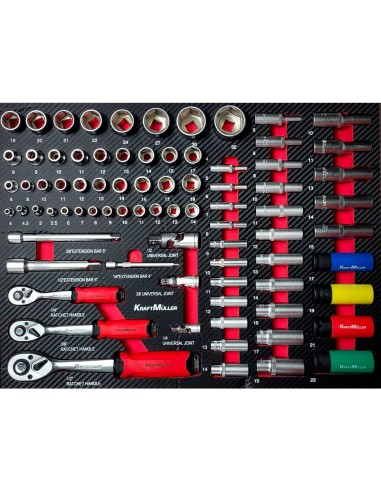 SERVANTE D'ATELIER WOOD PRO 7/7 ROUGE ET NOIR