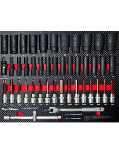 SERVANTE D'ATELIER WOOD PRO 7/7 ROUGE ET NOIR