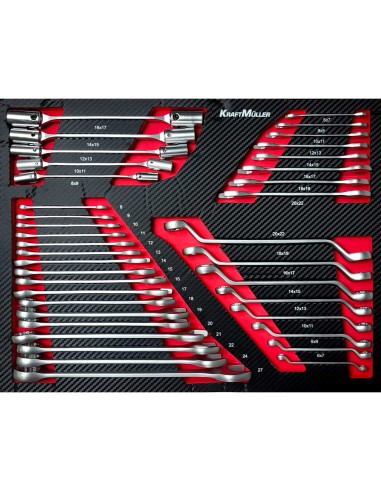 SERVANTE D'ATELIER WOOD PRO 7/7 ROUGE ET NOIR
