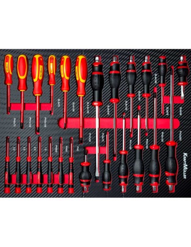 SERVANTE D'ATELIER WOOD PRO 7/7 ROUGE ET NOIR
